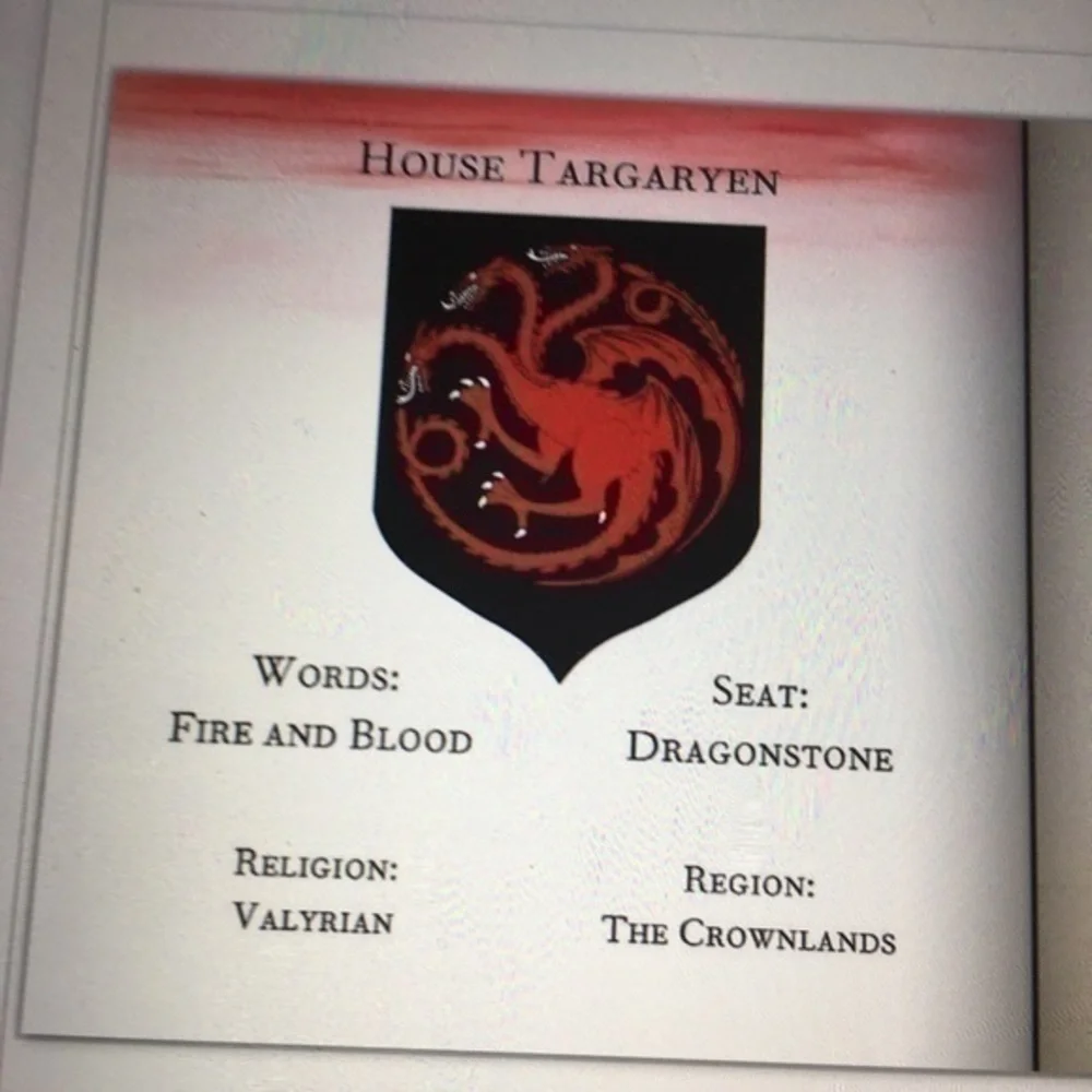 20 page hardcover Game of Thrones Cocktail book